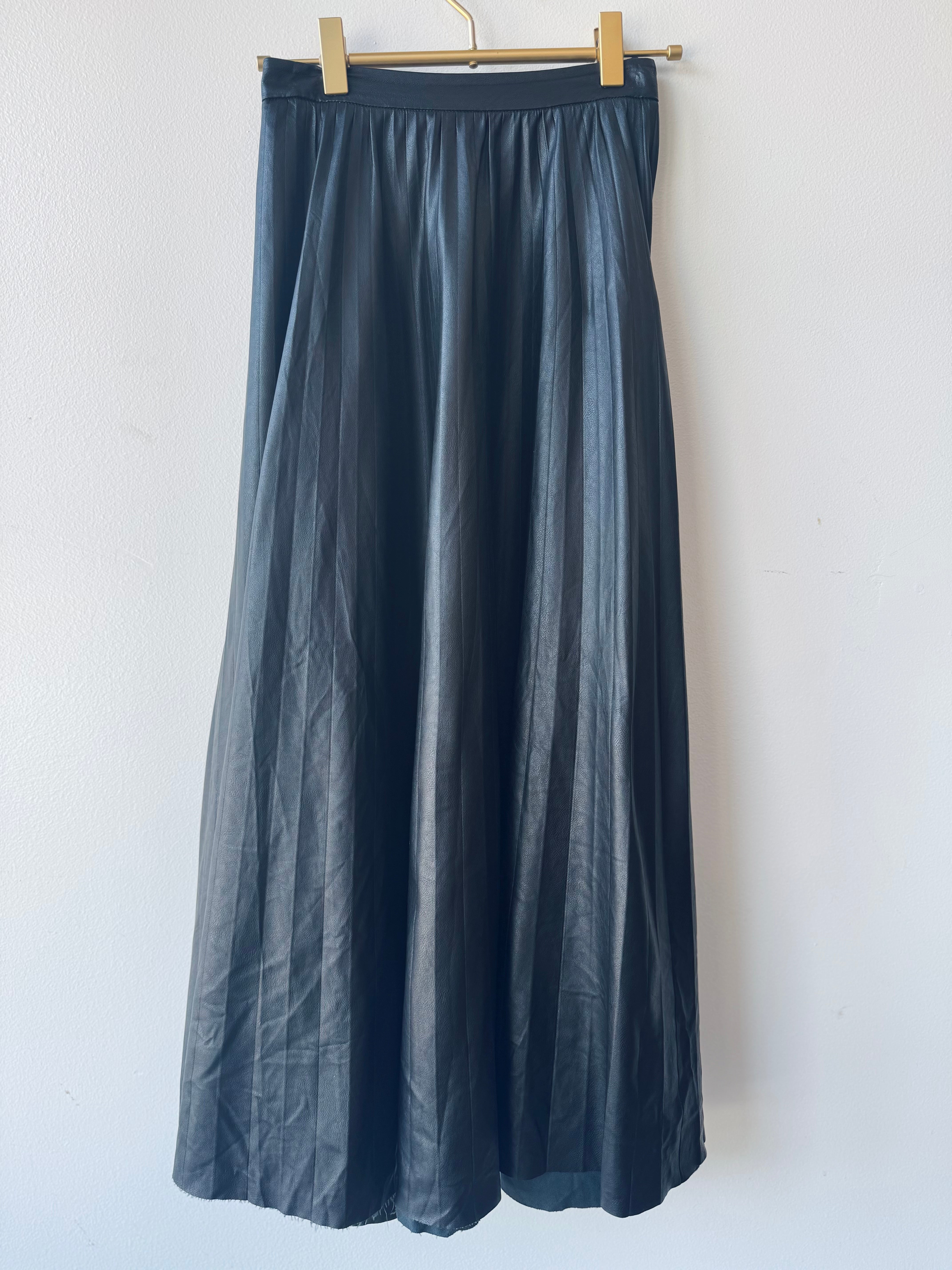Faux Leather Pleated Mini