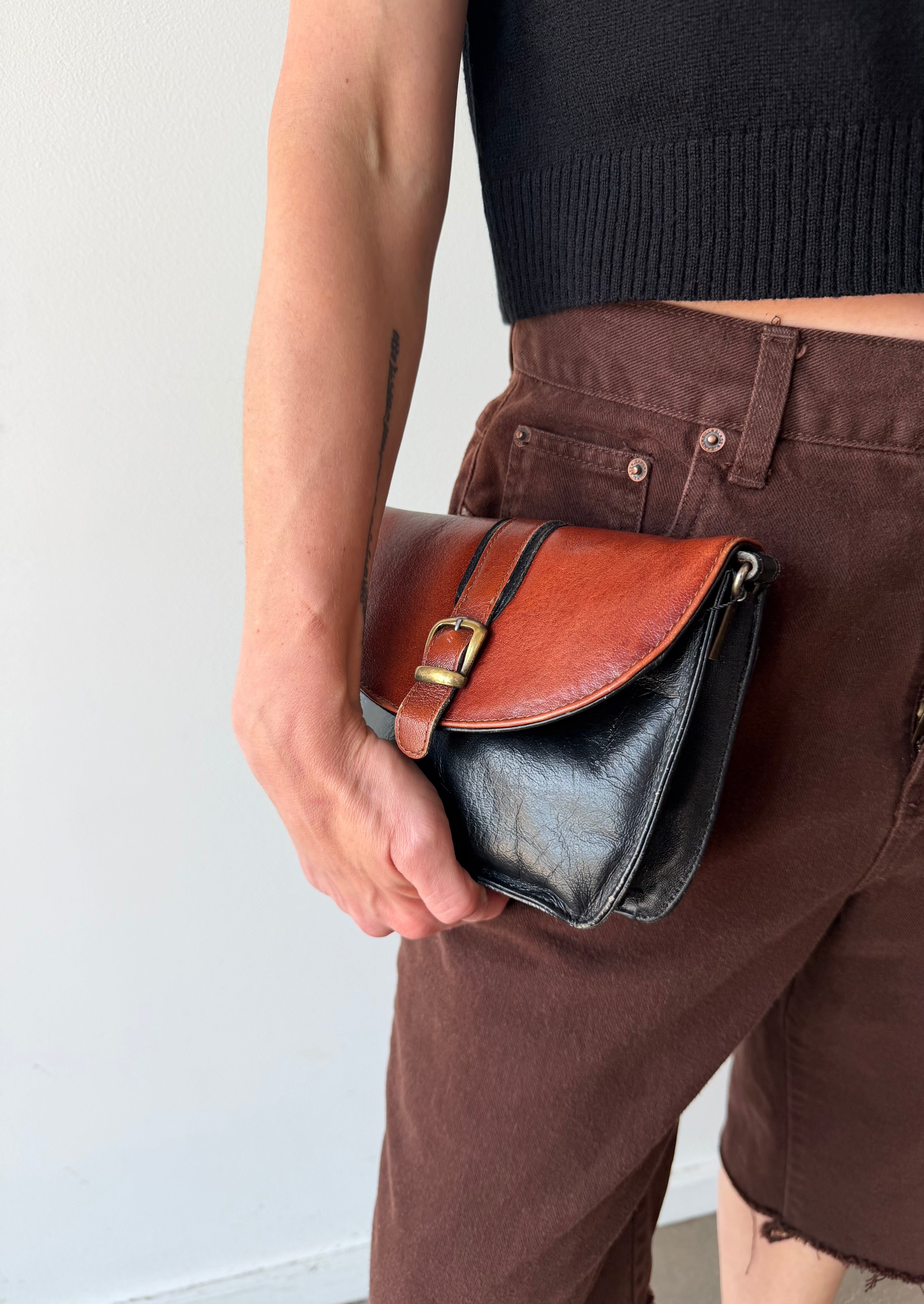 Vintage Leather Saddle Purse
