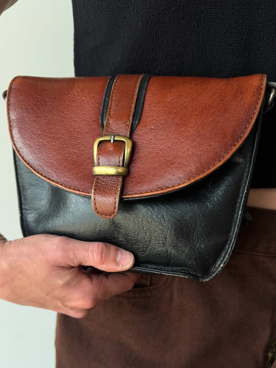 Vintage Leather Saddle Purse