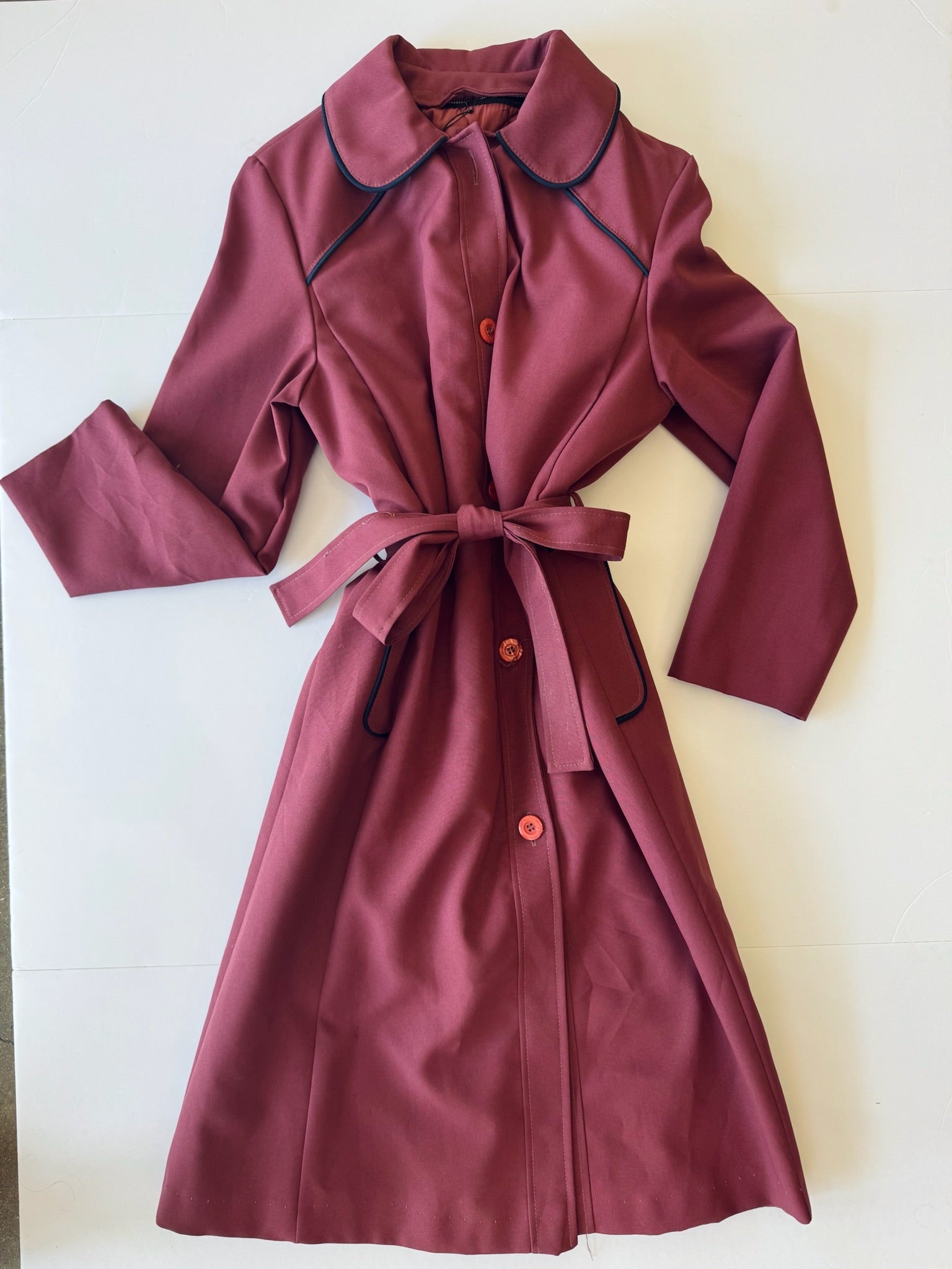 Vintage Maroon Trench Coat