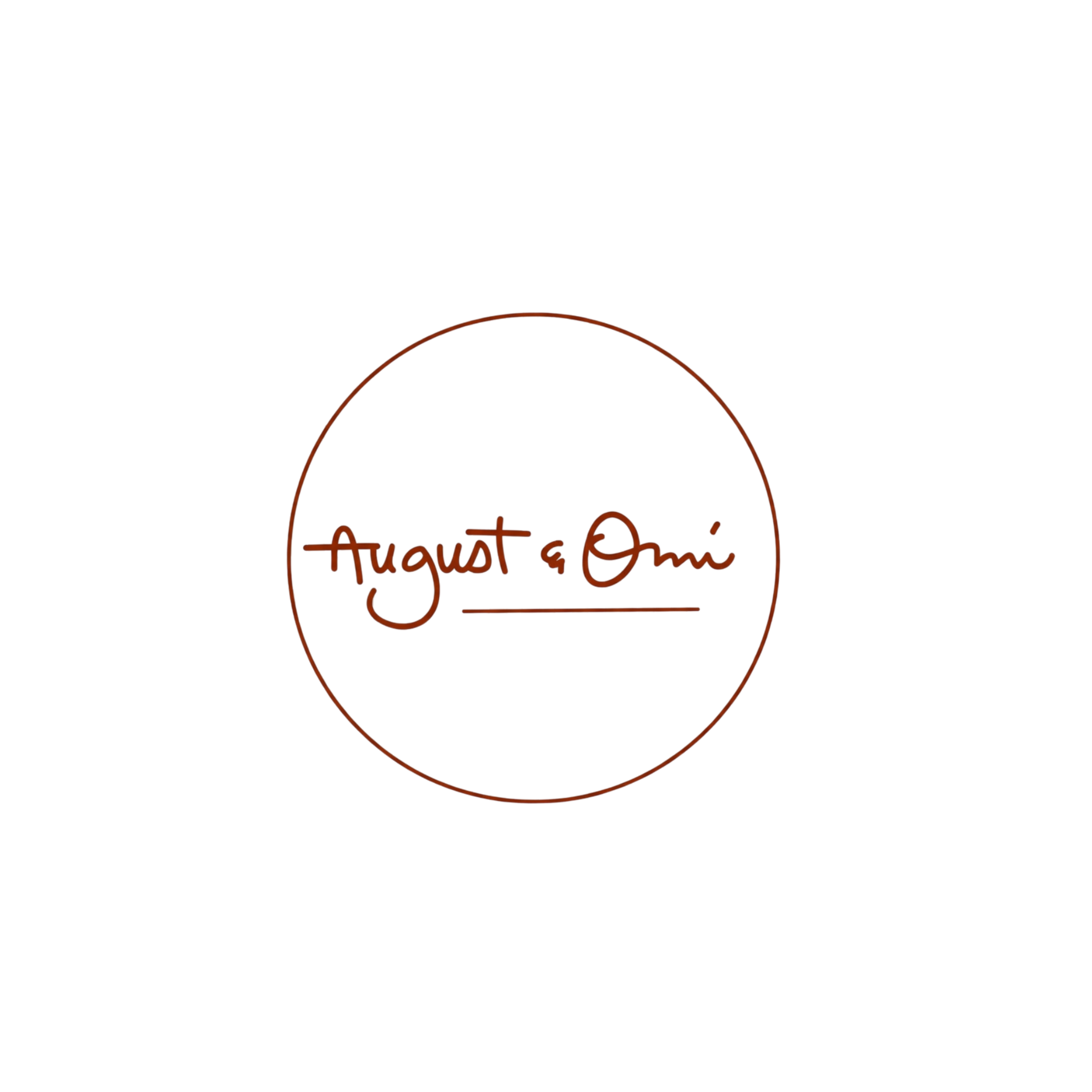 August & Omi hand-lettered brand mark