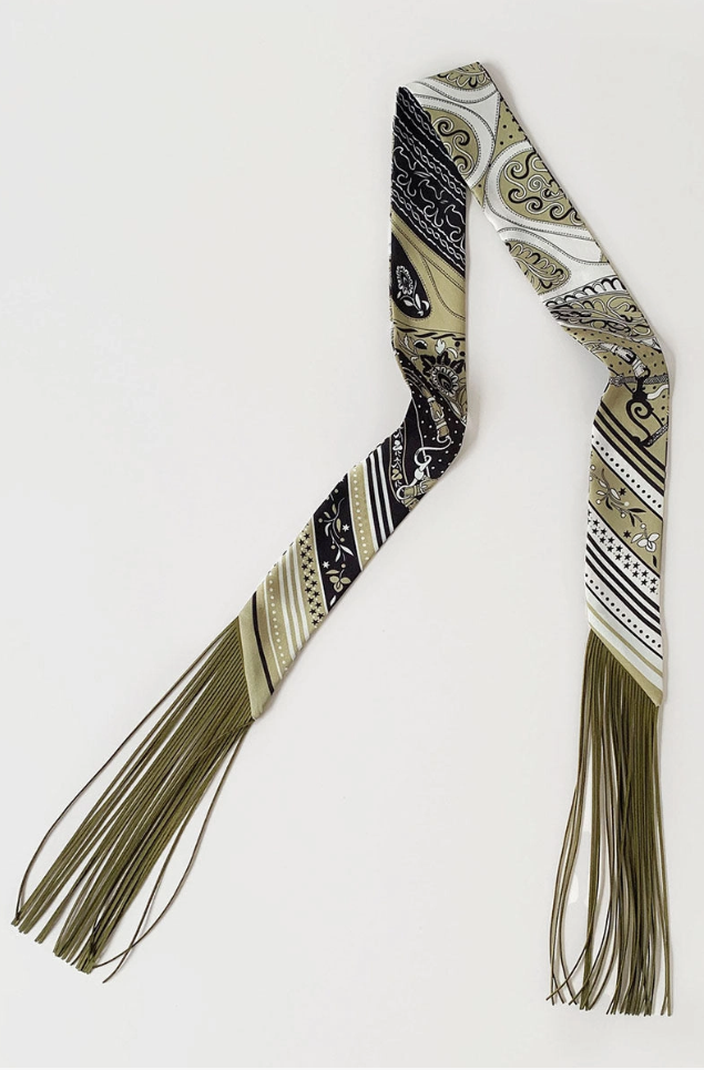 Printed Fringed Scarf