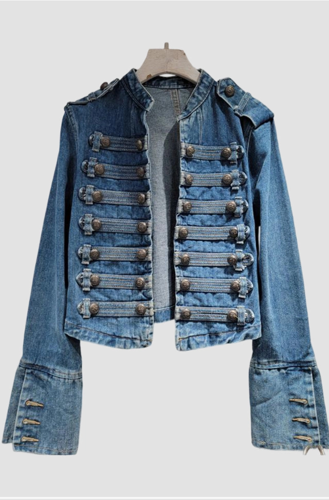 Military-Inspired Button Jacket