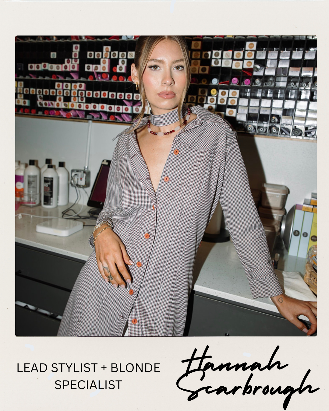 Hannah, blonde specialist and lead stylist at August & Omi