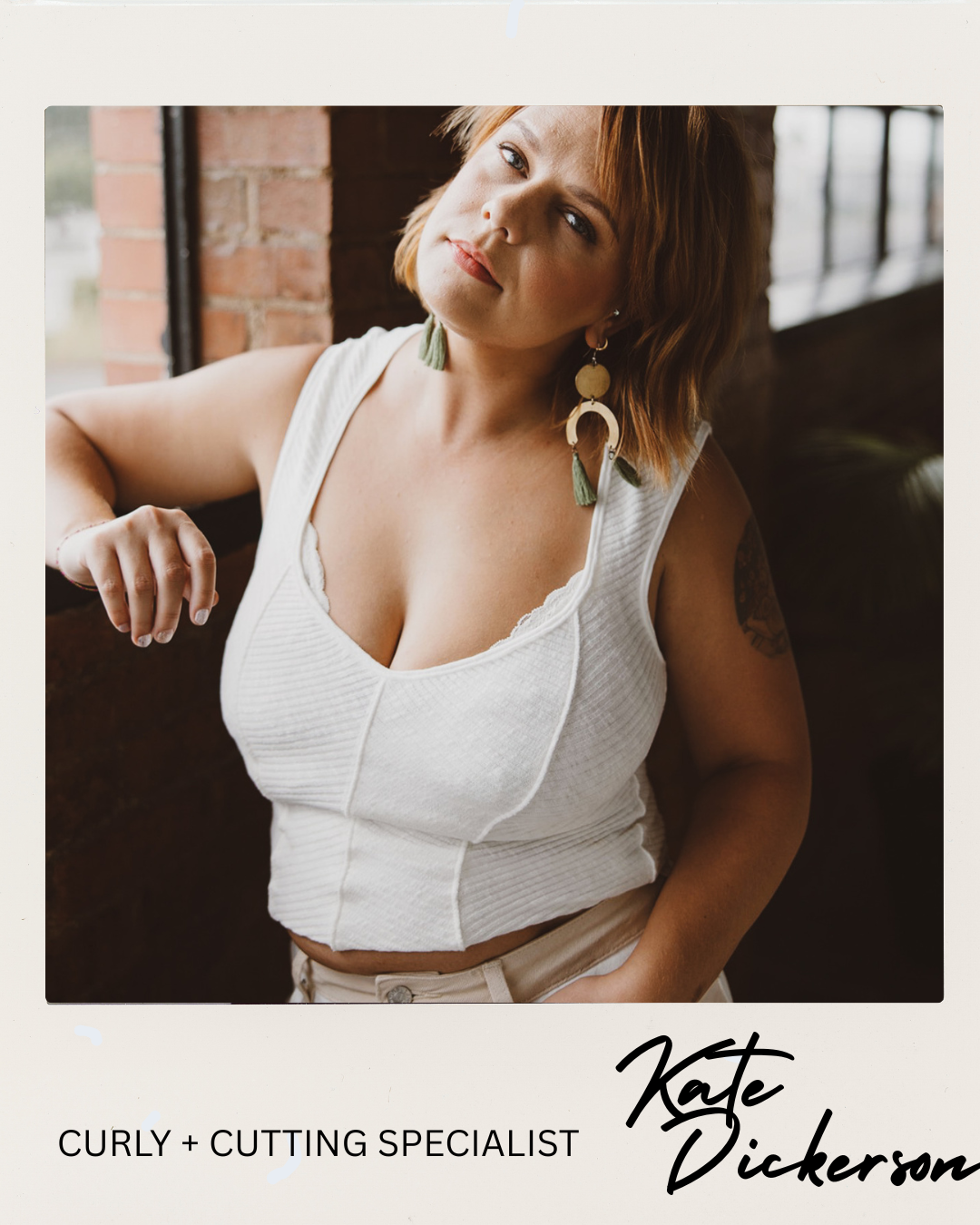 Kate, curly hair and cutting specialist at August & Omi