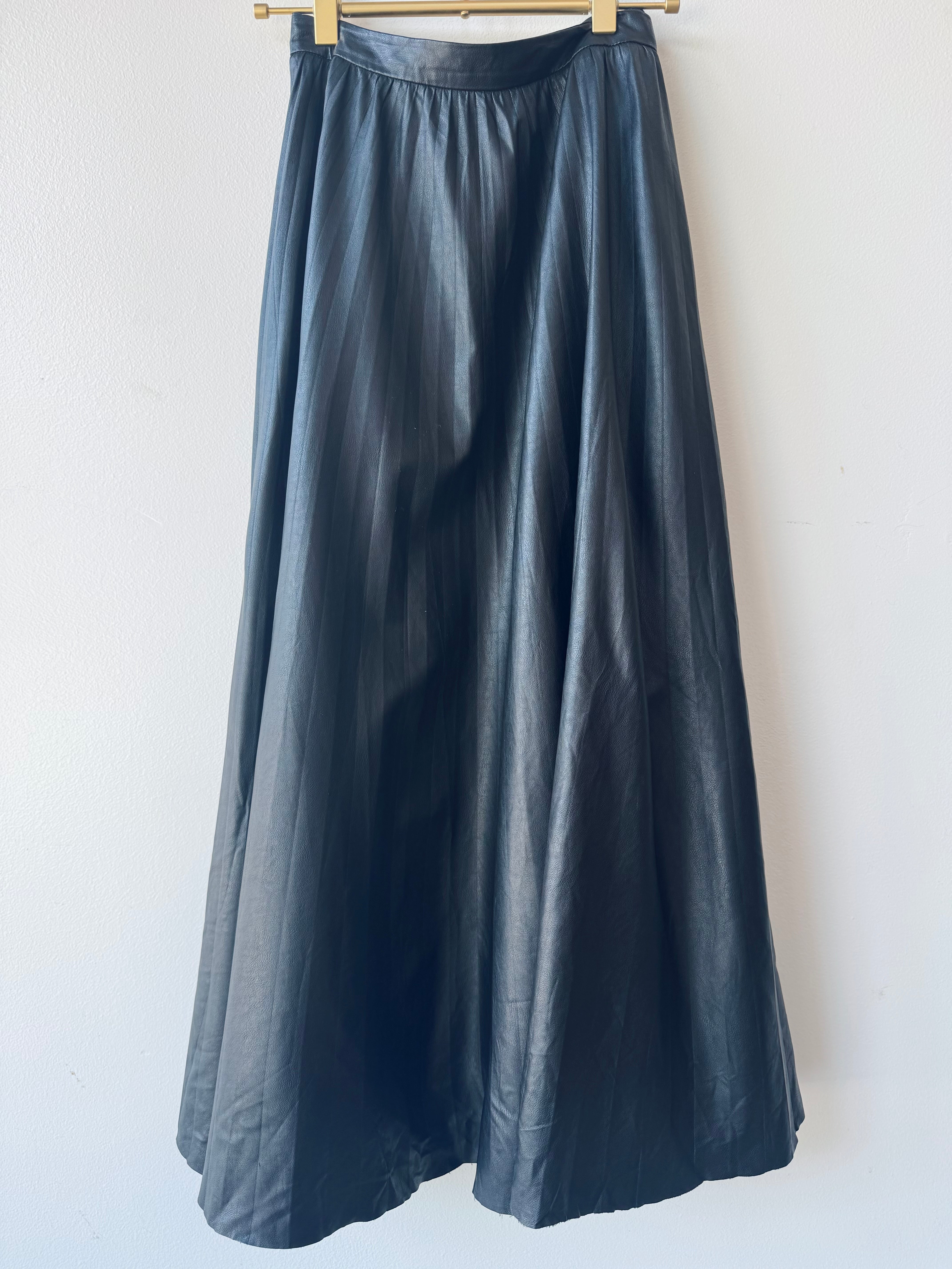 Faux Leather Pleated Mini