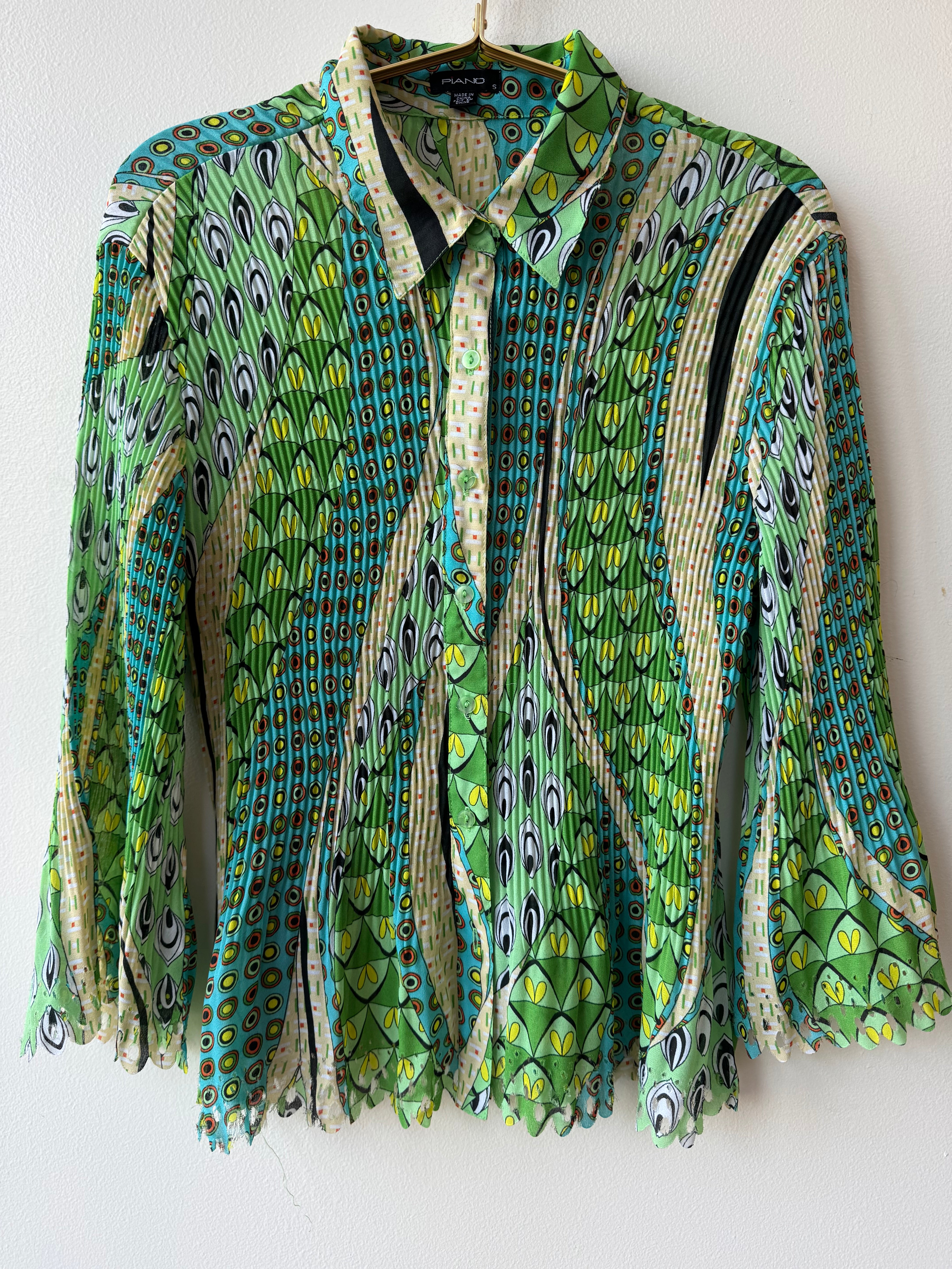 Plisse Pleated Blouse