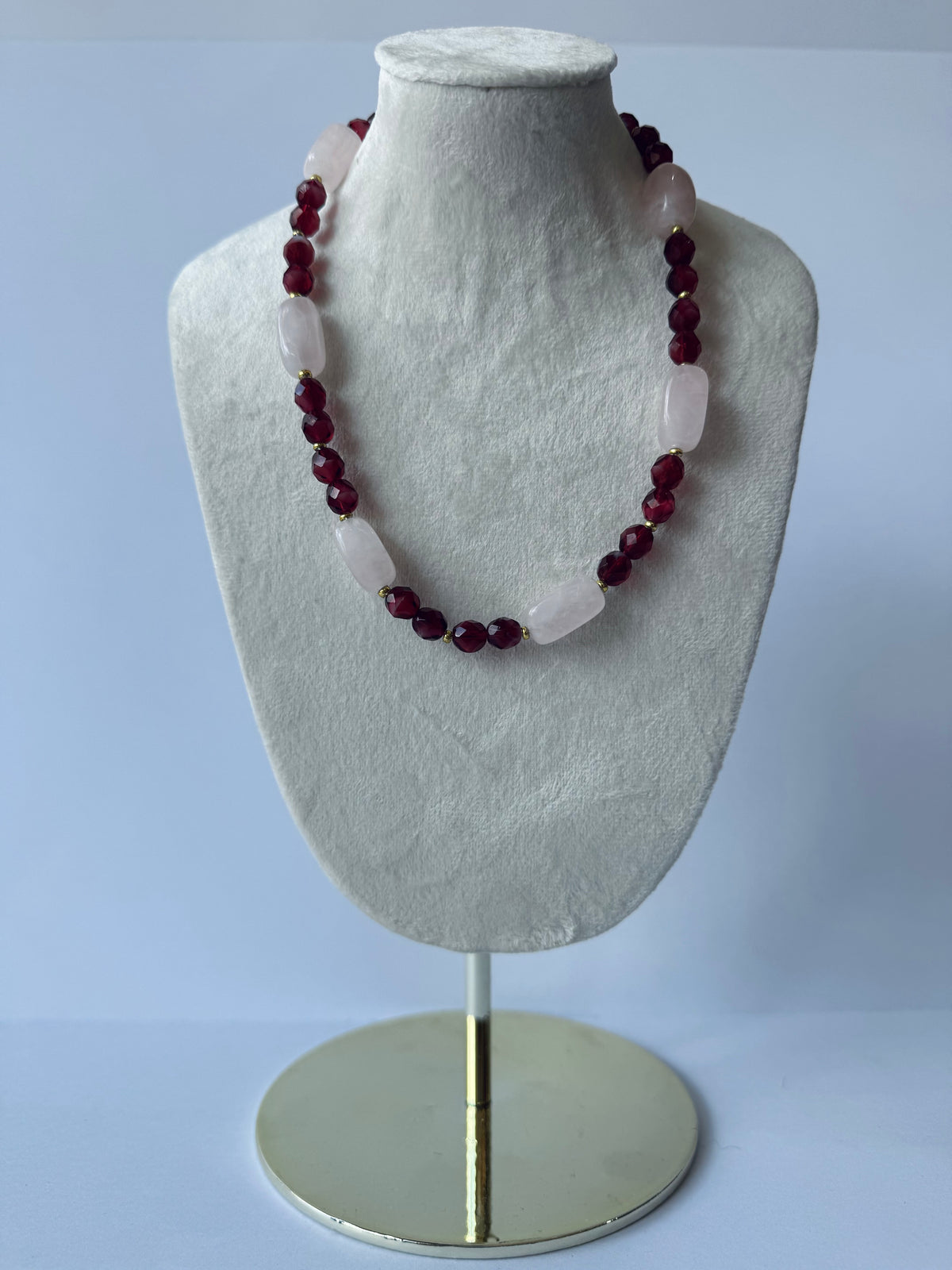 Pink Monochrome Handmade Beaded Necklace