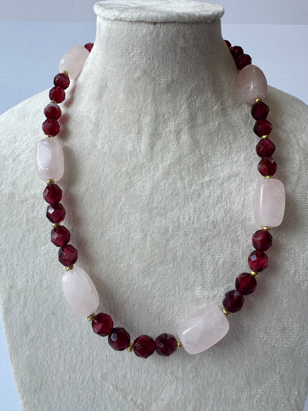 Pink Monochrome Handmade Beaded Necklace