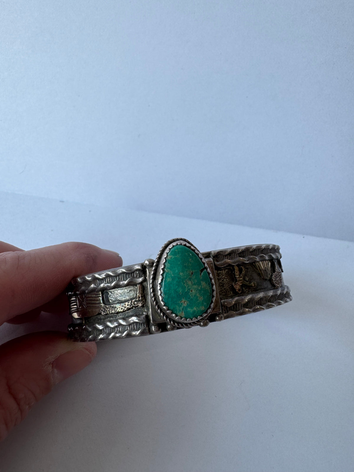 Real Silver Turquoise Bangle