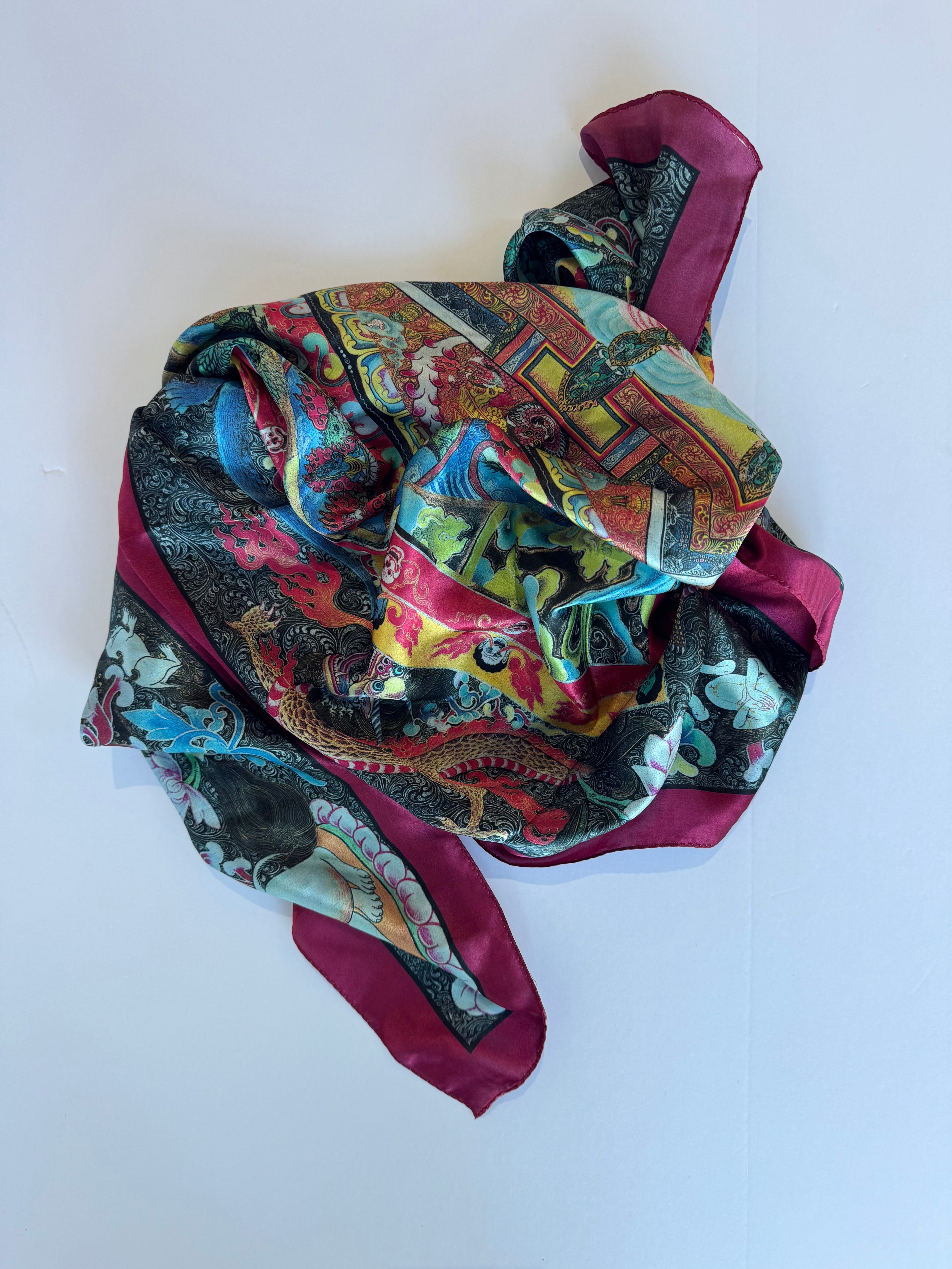 Wheels of Bliss Silk Scarf/Wrap