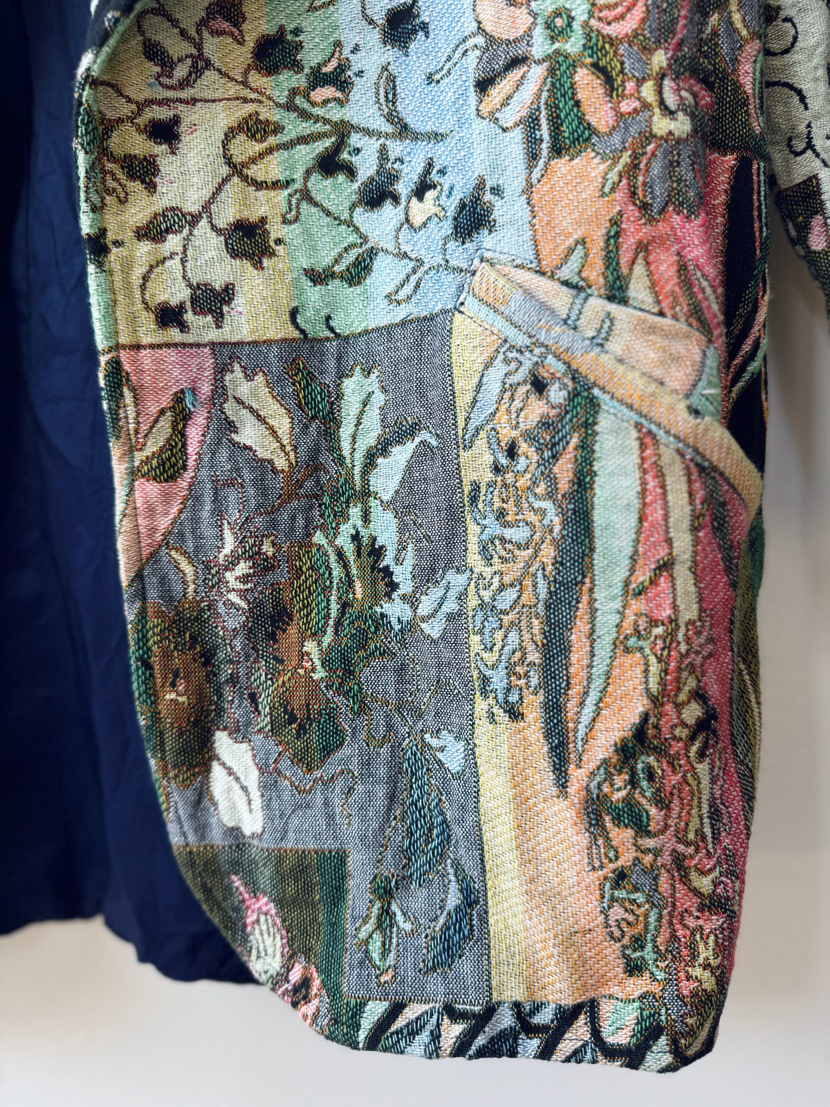 Vintage Floral Patchwork Tapestry Blazer