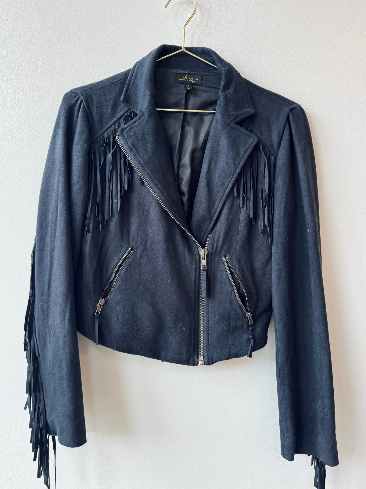 Faux Suede Fringe Jacket