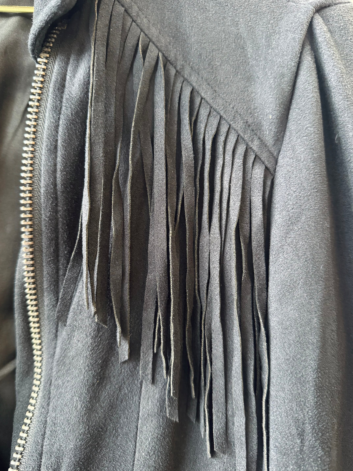 Faux Suede Fringe Jacket
