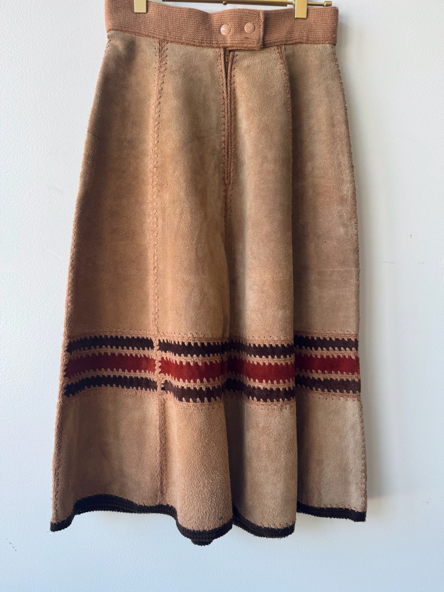 Vintage Suede Cowhide Skirt