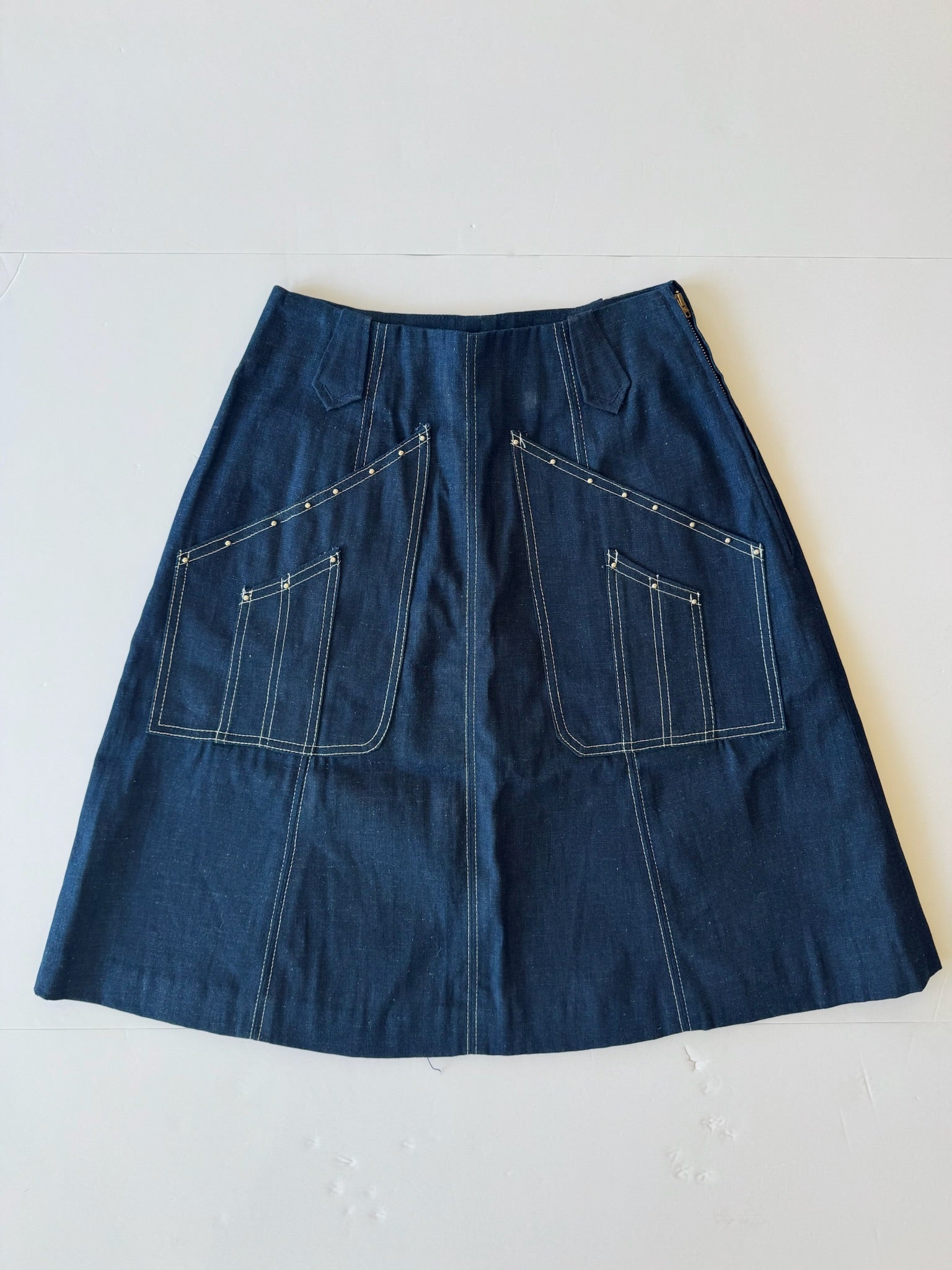 Vintage Utility Denim Skirt