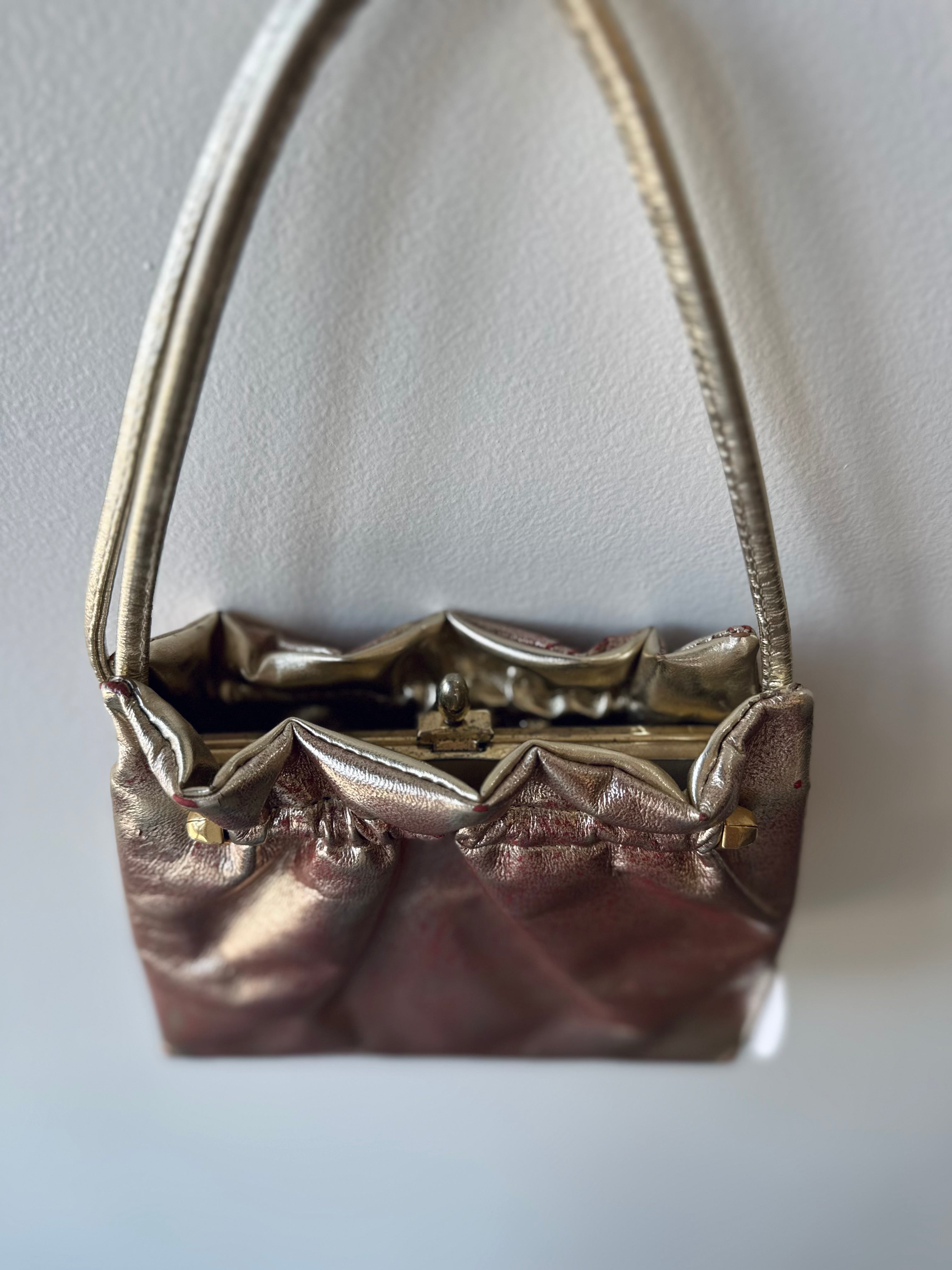 Vintage Gold Bucket Purse