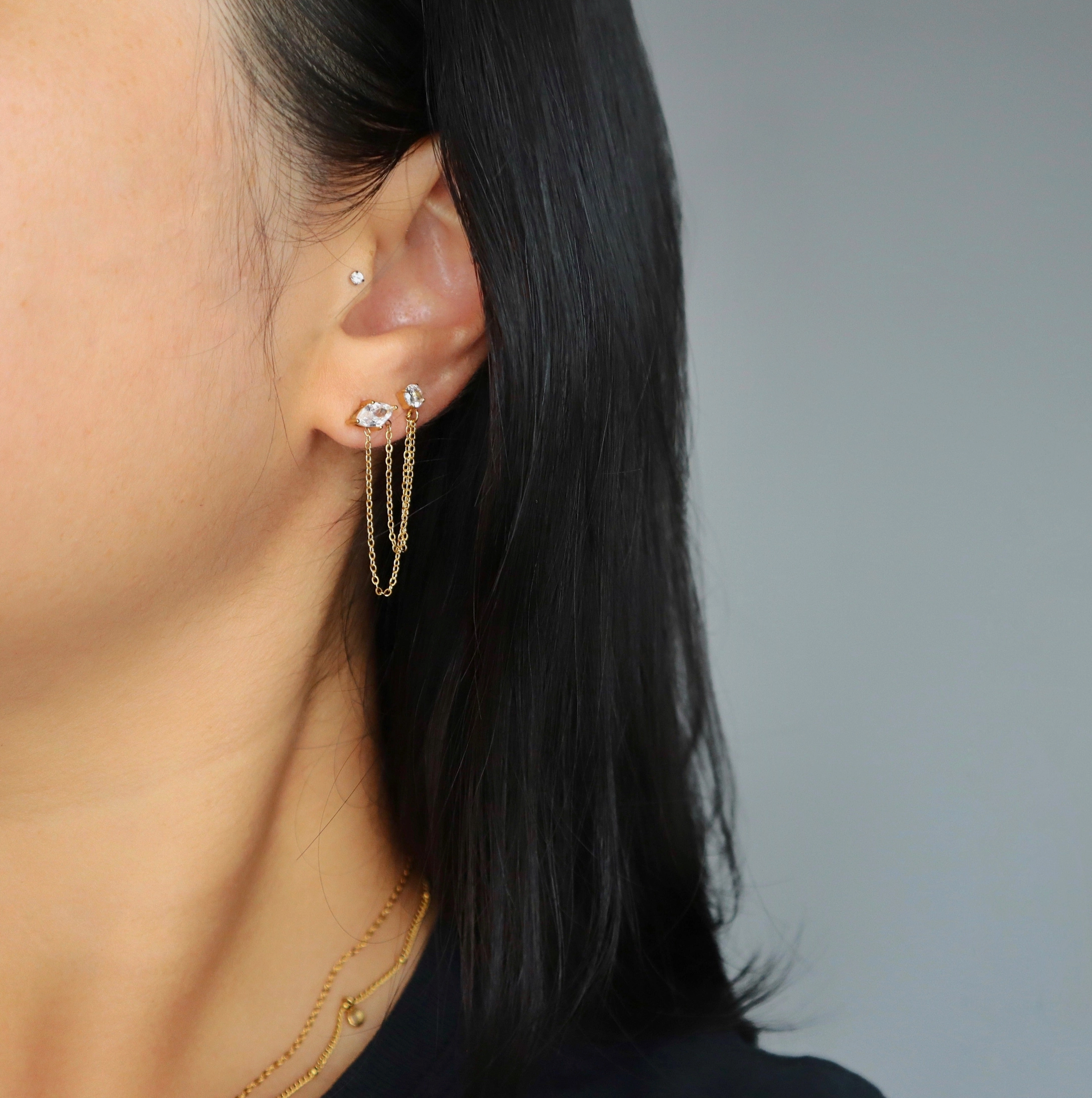 Ryann Double Chain Studs