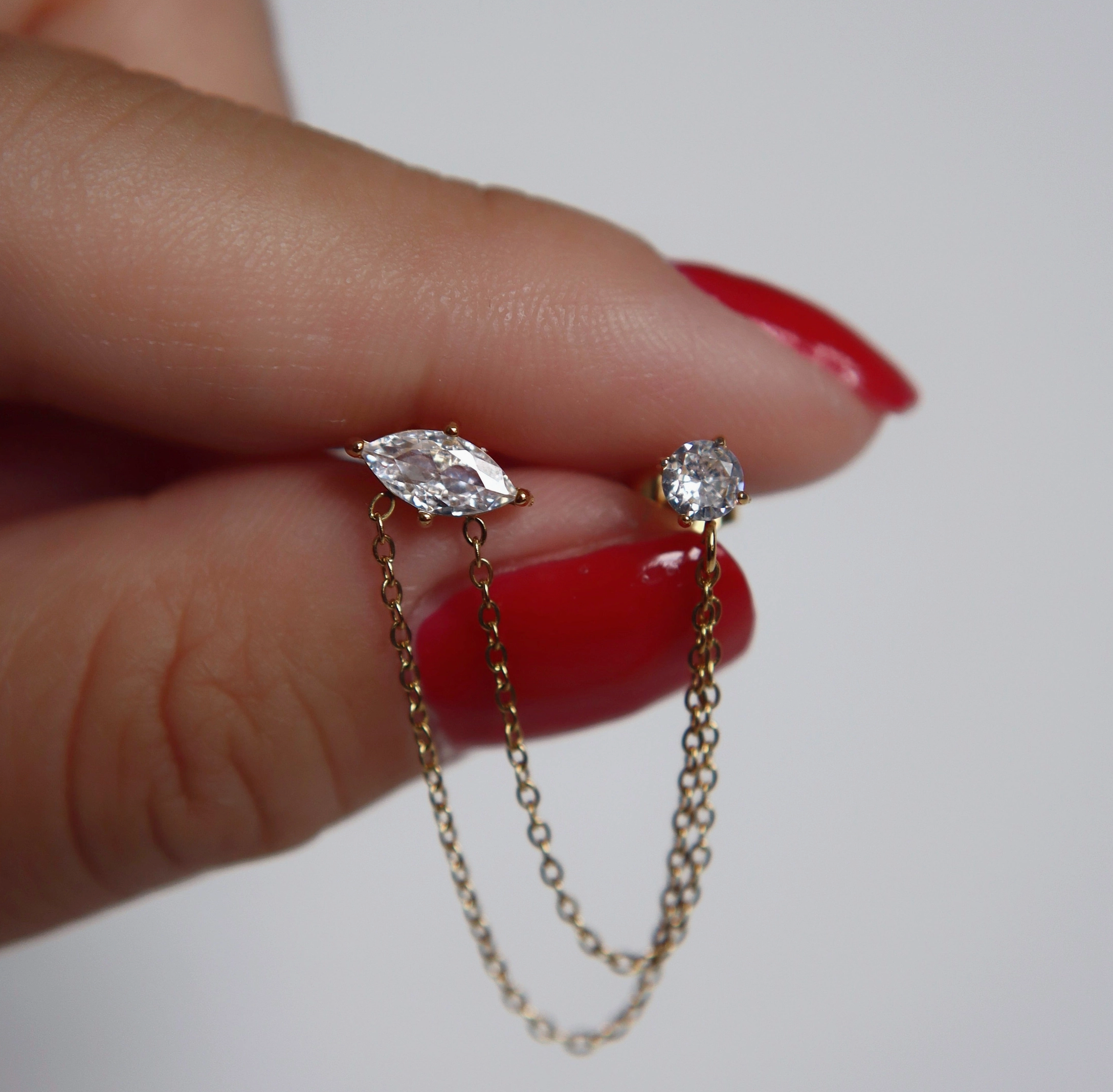Ryann Double Chain Studs